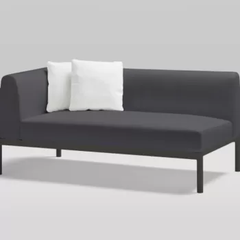 Canapea modulara exterior Point Origin cu 2 locuri brat stanga cadru gri aluminiu textil gri G2 1268 imagine