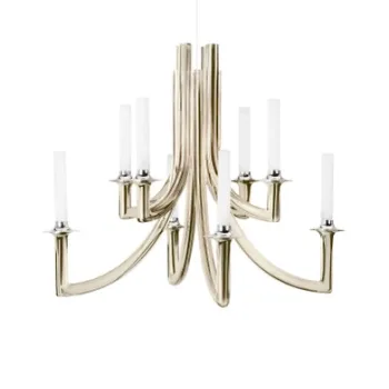 Candelabru Kartell Khan design Philippe Starck d 77cm 8x max 5W E14 sampanie imagine