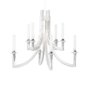 Candelabru Kartell Khan design Philippe Starck d 77cm 8x max 5W E14 transparent imagine