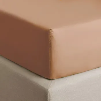 Cearceaf de pat cu elastic Descamps Sublime 160x200cm  Sienne imagine