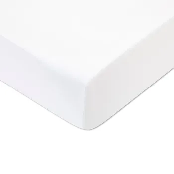 Cearceaf de pat cu elastic Descamps Sublime 90x200cm Alb imagine