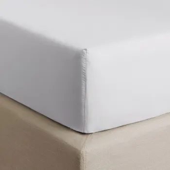 Cearceaf de pat cu elastic Descamps Unis Percale 94 160x200cm  Gri perla imagine