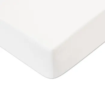 Cearceaf de pat cu elastic Descamps Unis Percale 94 180x200cm Alb imagine