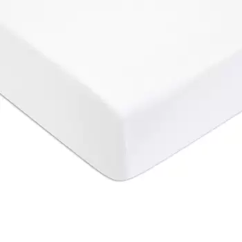 Cearceaf de pat cu elastic Descamps Unis Satin 200x200cm Alb imagine