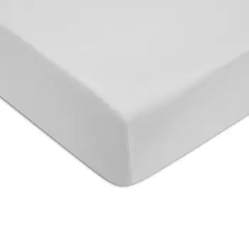 Cearceaf de pat cu elastic Descamps Unis Satin 90x200cm Bleu-Gri imagine