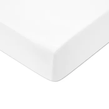 Cearceaf de pat cu elastic Tommy Hilfiger Unis Percale 160x200cm Alb imagine