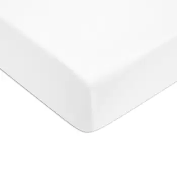 Cearceaf de pat cu elastic Tommy Hilfiger Unis Percale 160x200cm Alb imagine