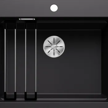 Chiuveta bucatarie Blanco Etagon 6 600x510mm 2 sine glisante Silgranit negru imagine