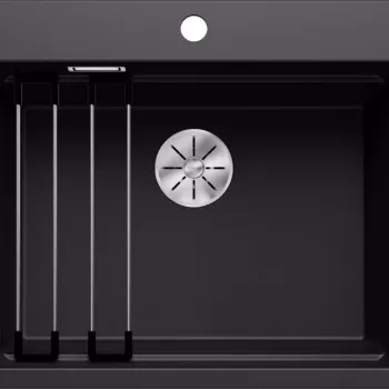 Chiuveta bucatarie Blanco Etagon 6 600x510mm 2 sine glisante Silgranit negru imagine