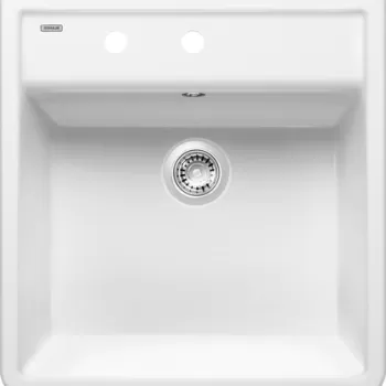 Chiuveta bucatarie Blanco Panor 60 600x630mm doua orificii ceramica alb cristal imagine