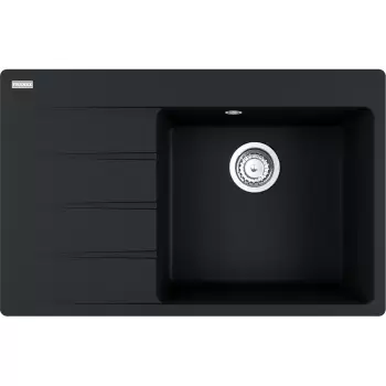Chiuveta bucatarie fragranite Franke Centro CNG 611/211-78 ST picurator stanga 78x50cm Nero imagine