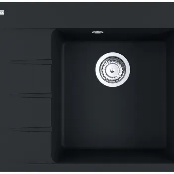Chiuveta bucatarie Franke Centro CNG 611/211-62 DR picurator dreapta 62x50cm fragranite Matte Black imagine