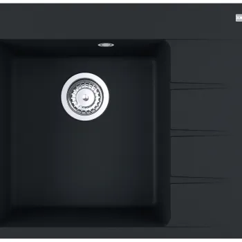 Chiuveta bucatarie Franke Centro CNG 611/211-62 ST picurator stanga 62x50cm fragranite Matte Black imagine