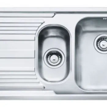 Chiuveta bucatarie Franke Logica Line LLL 651 cu 2 cuve si picurator dreapta 1000x500mm inox dekor imagine