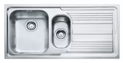 Chiuveta bucatarie Franke Logica Line LLL 651 cu 2 cuve si picurator dreapta 1000x500mm inox dekor imagine
