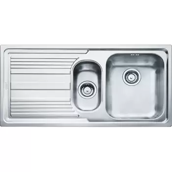 Chiuveta bucatarie Franke Logica Line LLL 651 cu 2 cuve si picurator stanga 1000x500mm inox dekor imagine