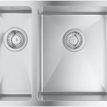 Chiuveta bucatarie Grohe K700U 60 -S cu doua cuve inegale 595x450mm montare sub blat inox imagine