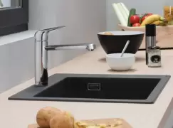 Chiuveta bucatarie Hansgrohe S510-F450 SilicaTec 450 cu 1 cuva 51x56x19cm stone grey imagine