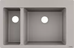 Chiuveta bucatarie Hansgrohe S510-F635 SilicaTec 180/450 cu 2 cuve inegale 51x77x19cm concrete grey imagine