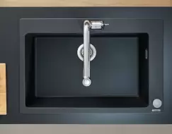 Chiuveta bucatarie Hansgrohe S510-F660 SilicaTec 660 cu 1 cuva 51x77x19cm graphite black imagine