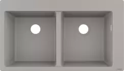 Chiuveta bucatarie Hansgrohe S510-F770 SilicaTec 370/370 cu 2 cuve 51x88x19cm concrete grey imagine