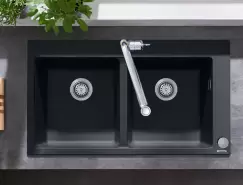 Chiuveta bucatarie Hansgrohe S510-F770 SilicaTec 370/370 cu 2 cuve 51x88x19cm graphite black imagine