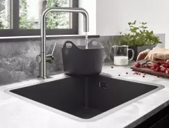 Chiuveta bucatarie Hansgrohe S510-U450 SilicaTec 450 cu 1 cuva 45x50x19cm montare sub blat stone grey imagine