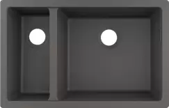Chiuveta bucatarie Hansgrohe S510-U635 SilicaTec 180/450 cu 2 cuve inegale 45x71x19cm montare sub blat stone grey imagine