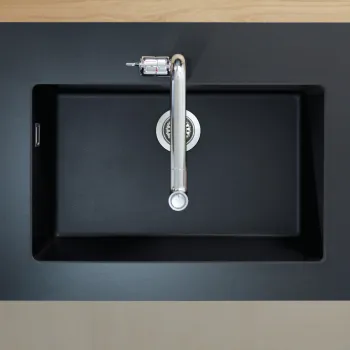 Chiuveta bucatarie Hansgrohe S510-U660 SilicaTec 660 cu 1 cuva 45x71x19cm montare sub blat graphite black imagine