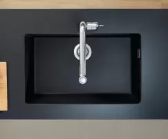 Chiuveta bucatarie Hansgrohe S510-U660 SilicaTec 660 cu 1 cuva 45x71x19cm montare sub blat graphite black imagine