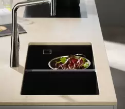 Chiuveta bucatarie Hansgrohe S510-U770 SilicaTec 370/370 cu 2 cuve 45x82x19cm cu doua cuve montare sub blat stone grey imagine