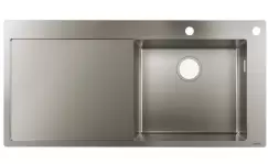 Chiuveta bucatarie Hansgrohe S717-F450 1045x510mmmm picurator stanga orificiu buton control inox imagine