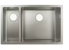 Chiuveta bucatarie Hansgrohe S719-U655 cu 2 cuve inegale 705x450mm cuva mare dreapta montare sub-blat inox imagine