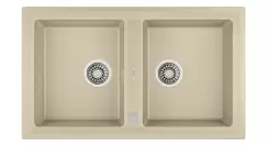 Chiuveta bucatarie tegranit Teka Stone 90B TG 2B cu doua cuve 860x510mm Topasbeige imagine