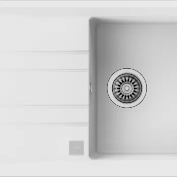 Chiuveta bucatarie Teka Stone 50B TG 1B 1D WH 860x510mm tegranit White imagine