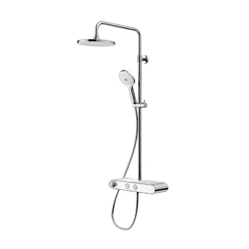 Coloana de dus Duravit C.1 Shower System Shelf 1050 cu baterie termostatata crom imagine