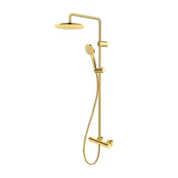 Coloana de dus Duravit System Shower 1000 cu baterie termostatata auriu lucios imagine