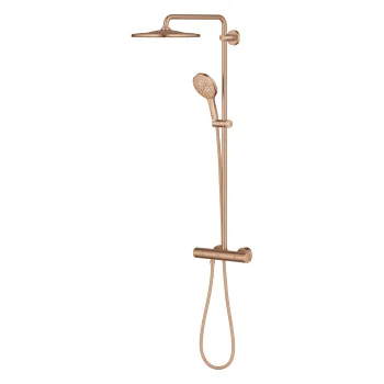 Coloana de dus Grohe Rainshower SmartActive 310 cu baterie termostatata 9 5l/min brushed warm sunset imagine