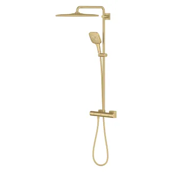 Coloana de dus Grohe Rainshower SmartActive 310 Cube cu baterie termostatata  9 5l/min  brushed cool sunrise imagine
