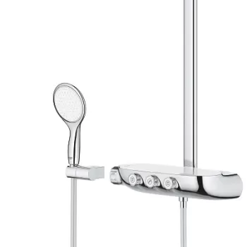 Coloana de dus Grohe Rainshower System SmartControl Duo 360 cu baterie termostatata moon white imagine
