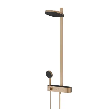 Coloana de dus Hansgrohe Pulsify S 260 2jet cu baterie termostatata ShowerTablet Select 400 bronz periat imagine