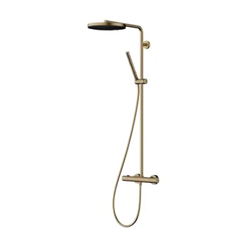 Coloana de dus Hansgrohe Pulsify S Puro 260 1jet EcoSmart cu baterie temostatata Ecostat Fine bronz periat imagine