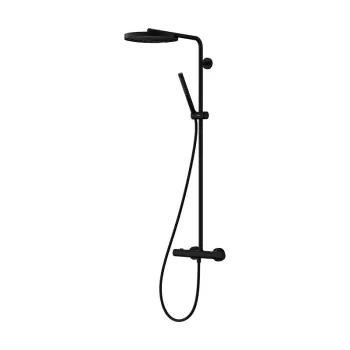 Coloana de dus Hansgrohe Pulsify S Puro 260 1jet EcoSmart cu baterie temostatata Ecostat Fine negru mat imagine