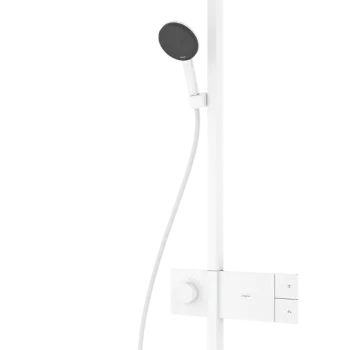 Coloana de dus Hansgrohe Raindance Alive Q 210x340 1jet EcoSmart cu baterie termostatata ShowerSelect Comfort  alb mat imagine
