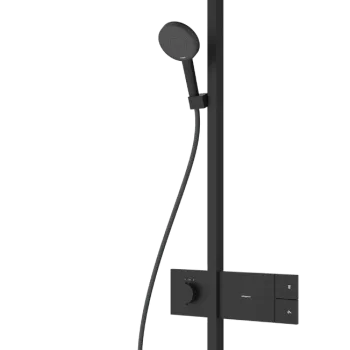 Coloana de dus Hansgrohe Raindance Alive Q 210x340 1jet EcoSmart cu baterie termostatata ShowerSelect Comfort  negru mat imagine