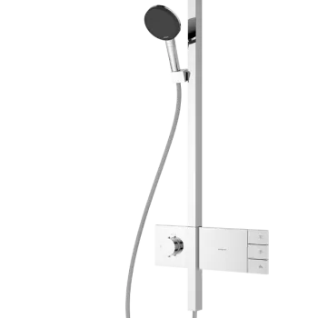 Coloana de dus Hansgrohe Raindance Alive Q Showerpipe 210x340 2jet EcoSmart cu baterie termostatata ShowerSelect Comfort  crom imagine