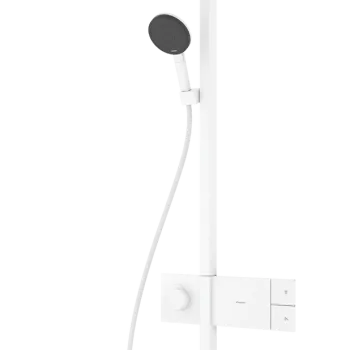 Coloana de dus Hansgrohe Raindance Alive S 300 1jet EcoSmart cu baterie termostatata ShowerSelect Comfort alb mat imagine