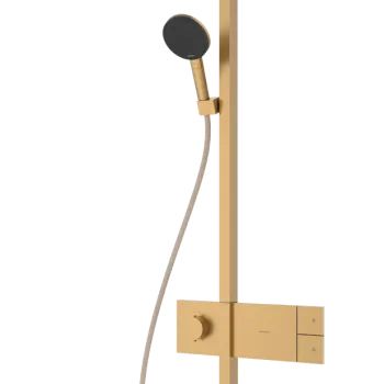 Coloana de dus Hansgrohe Raindance Alive S 300 1jet EcoSmart cu baterie termostatata ShowerSelect Comfort bronz periat imagine