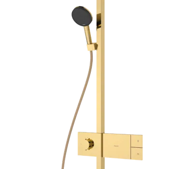 Coloana de dus Hansgrohe Raindance Alive S 300 1jet EcoSmart cu baterie termostatata ShowerSelect Comfort gold optic imagine