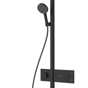 Coloana de dus Hansgrohe Raindance Alive S 300 1jet EcoSmart cu baterie termostatata ShowerSelect Comfort negru mat imagine